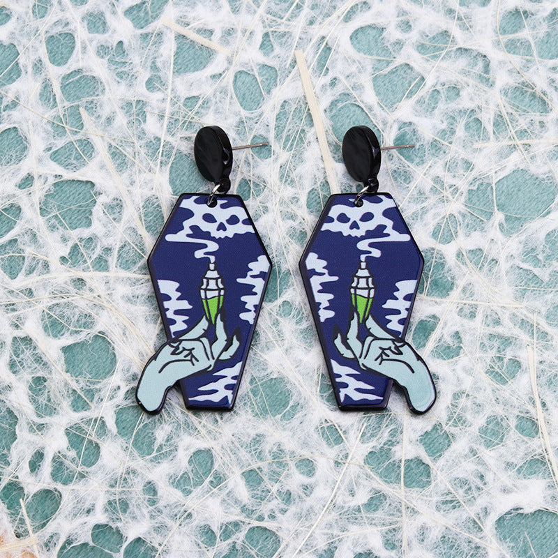 Wholesale Vintage Snake Rose Acrylic Earrings